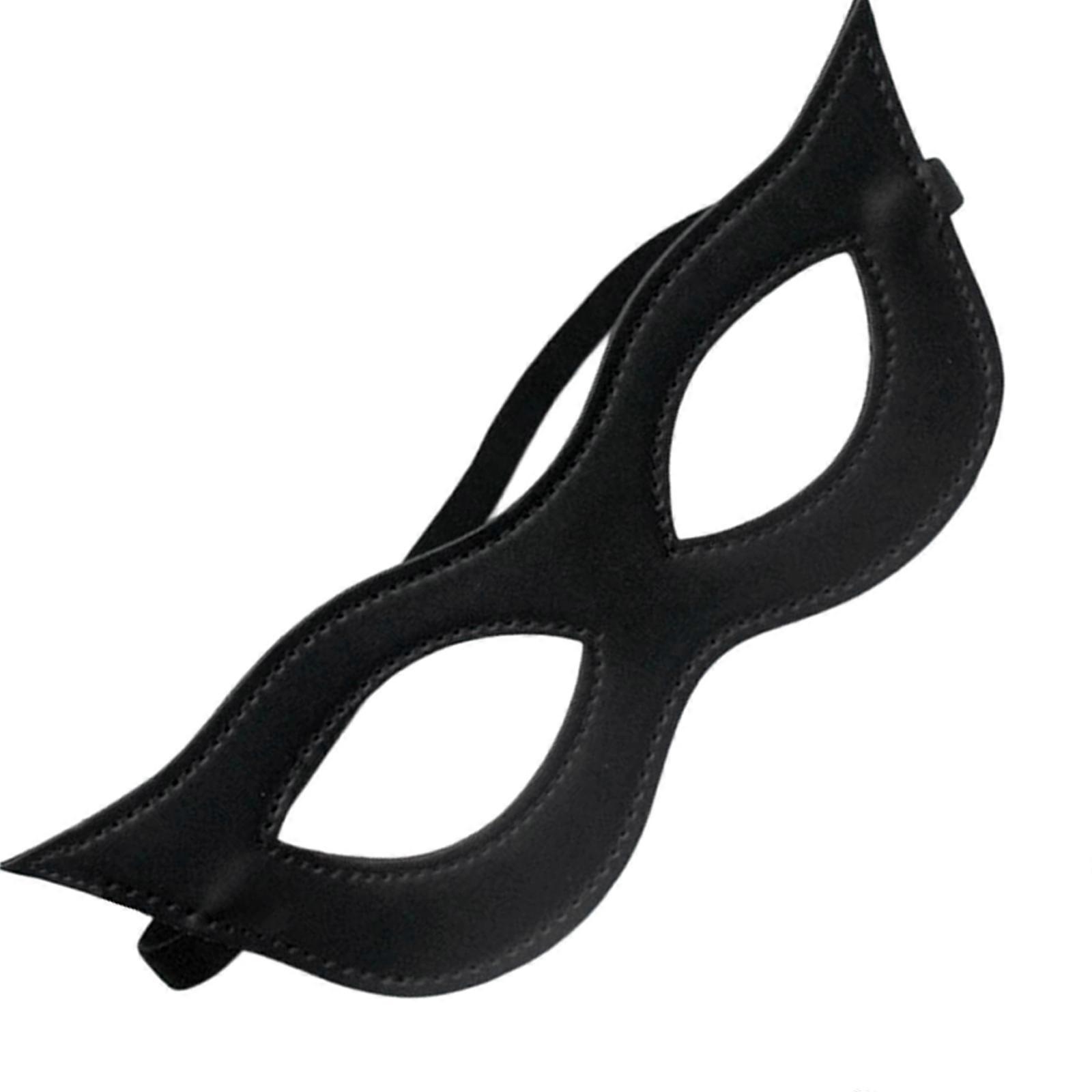 Lightweight PU Leather Face Mask Adjustable Strap For Halloween Costumes Cosplay Event Themed Parties Multicolor