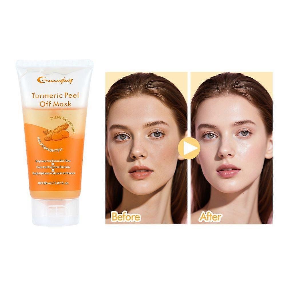 unbrand Masque visage peel-off au curcuma enrichi en collagène et niacinamide pour une peau fraîche