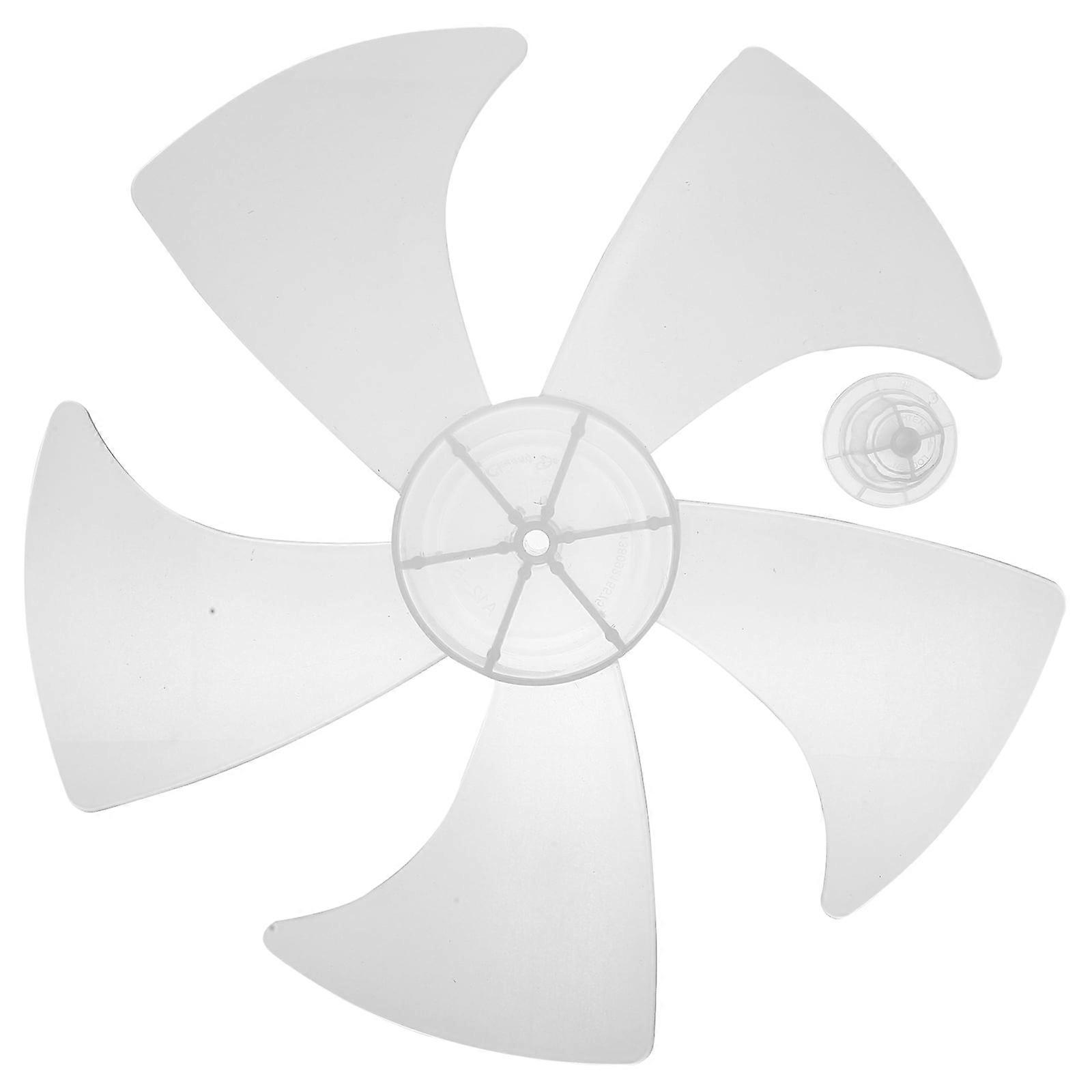 5-Leaf Plastic Fan Blade Replacement for Desk Fan - White