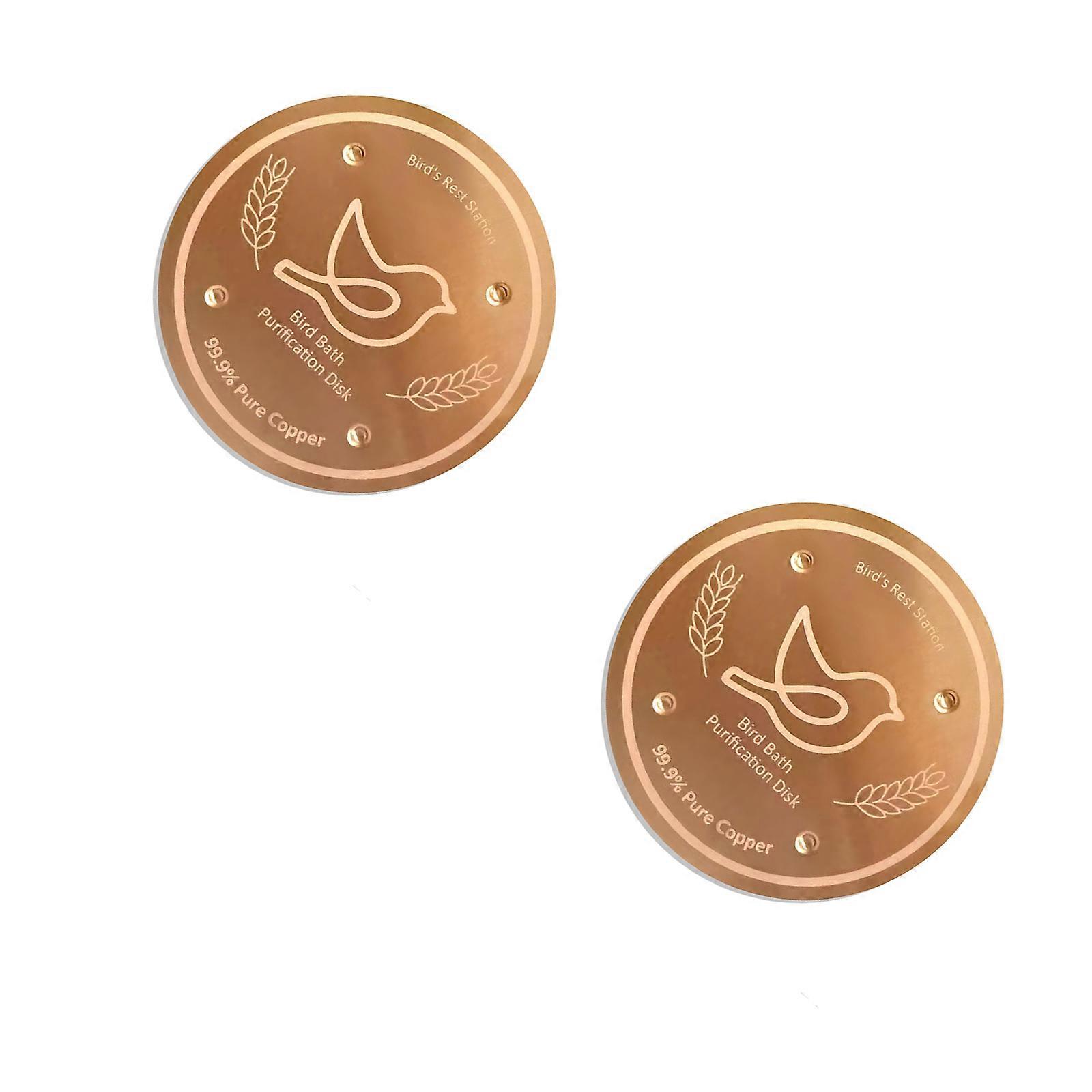 Copper Disc Birdbath Cleaner For Outdoor Use with Nonslip 4 Pointed Design Natural Water Circulations For Bird Bathing Multicolor