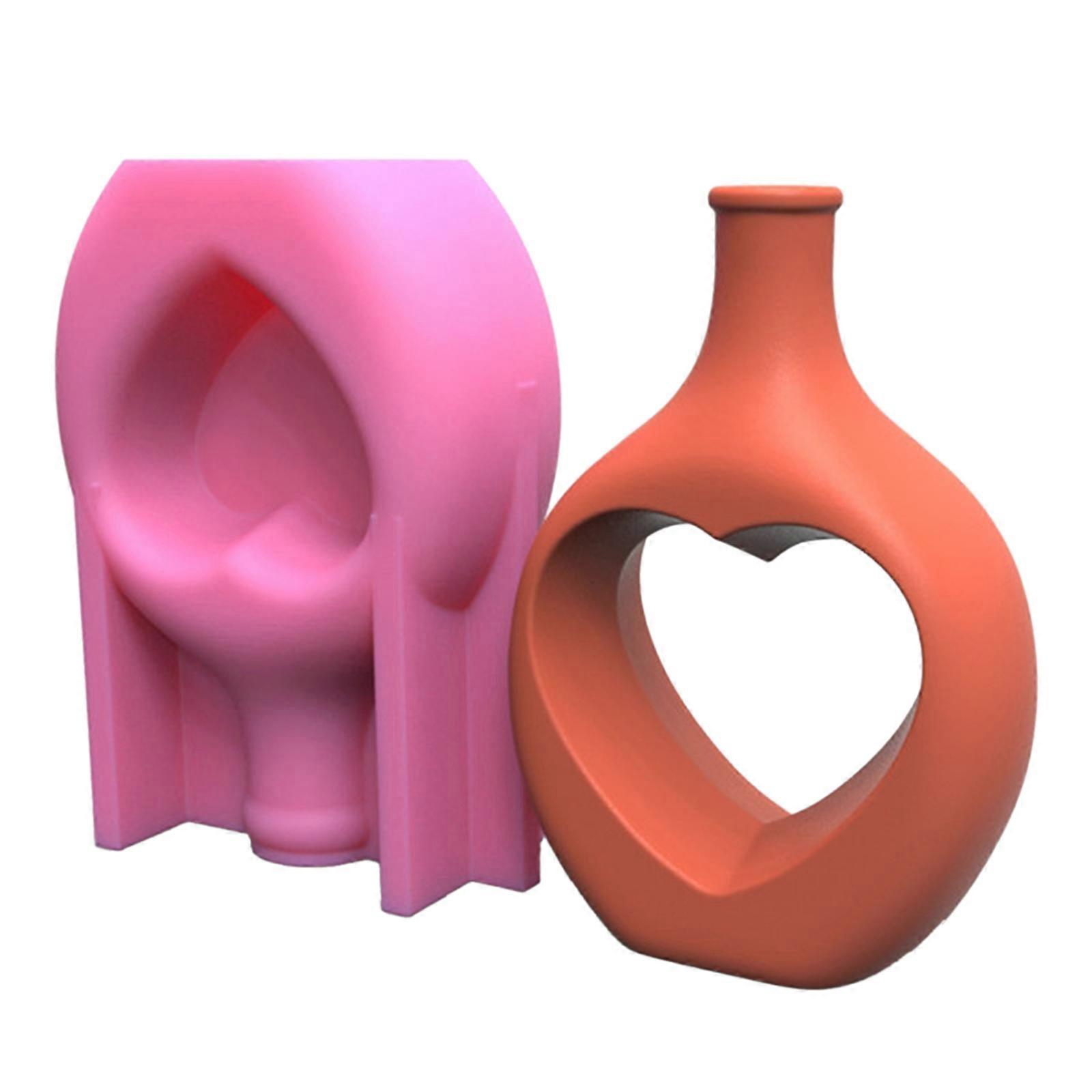 אגרטל בסגנון פשוט שרף יציקת תבניות לב עט אחסון ארגונית סיליקון עובש דקורטיבי עט מחזיק תבניות DIY Decors ססגוניות