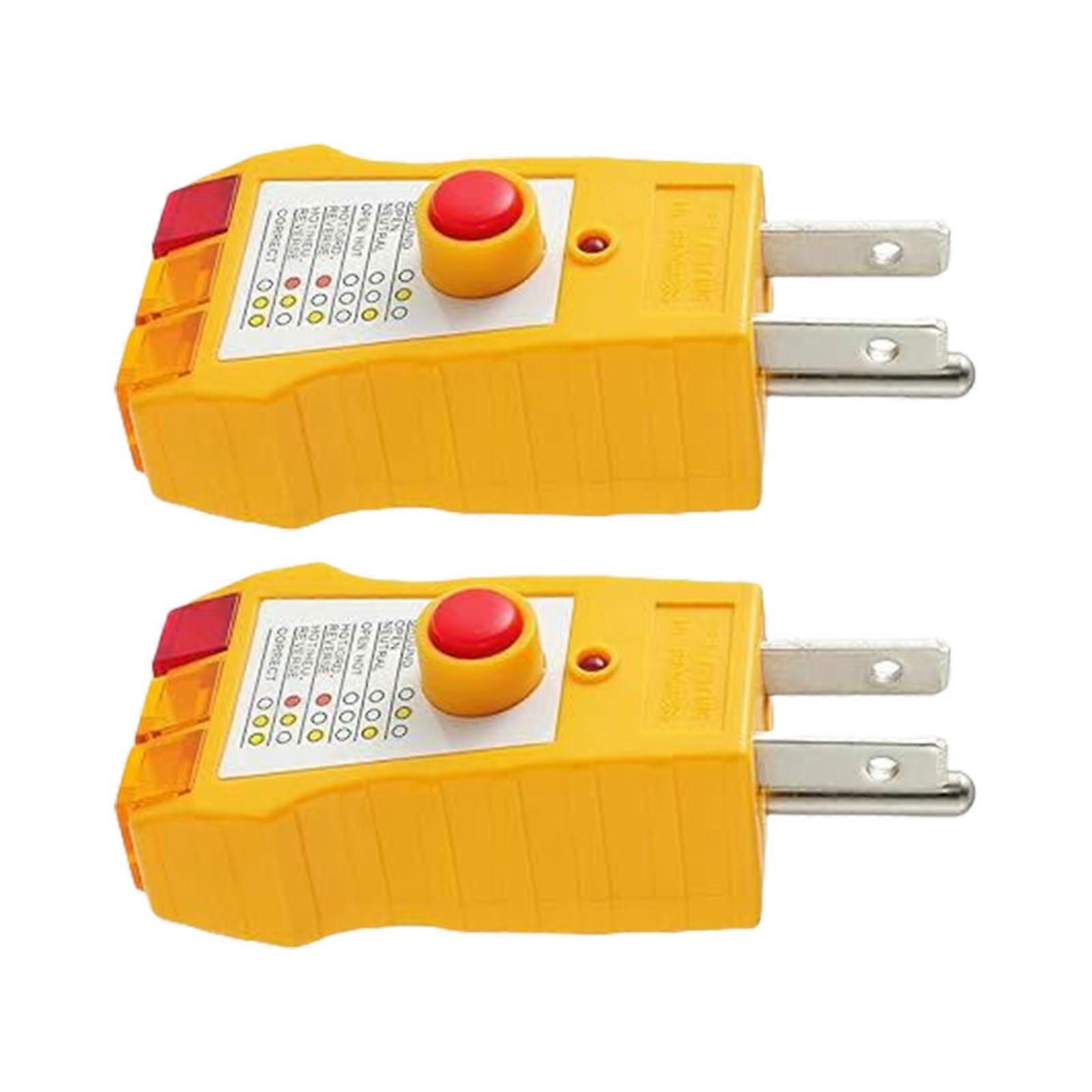 Multiurpose Plugs Tester for Grounding Verification and GFCI Testing In Residential and Commercial Outlets Daily Use Multicolor