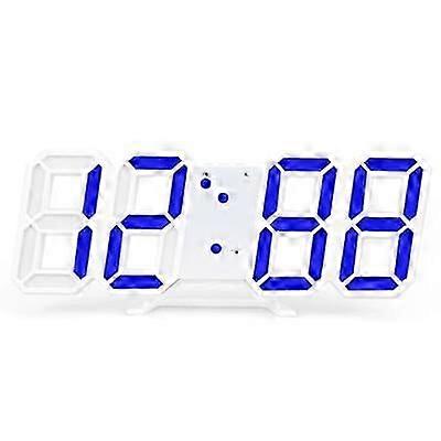 digital 3d led wall desk alarm clock with snooze 12/24h auto brightness usb