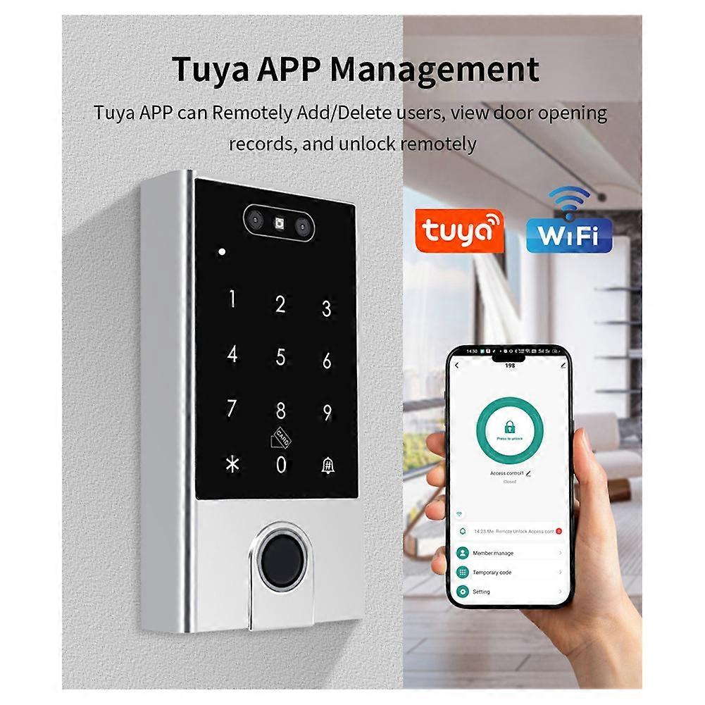 Tuya APP WIFI Face Card Reader Dual Frequency Access Control Machine for Wiegand 24-36 125KHz 13.56MHz