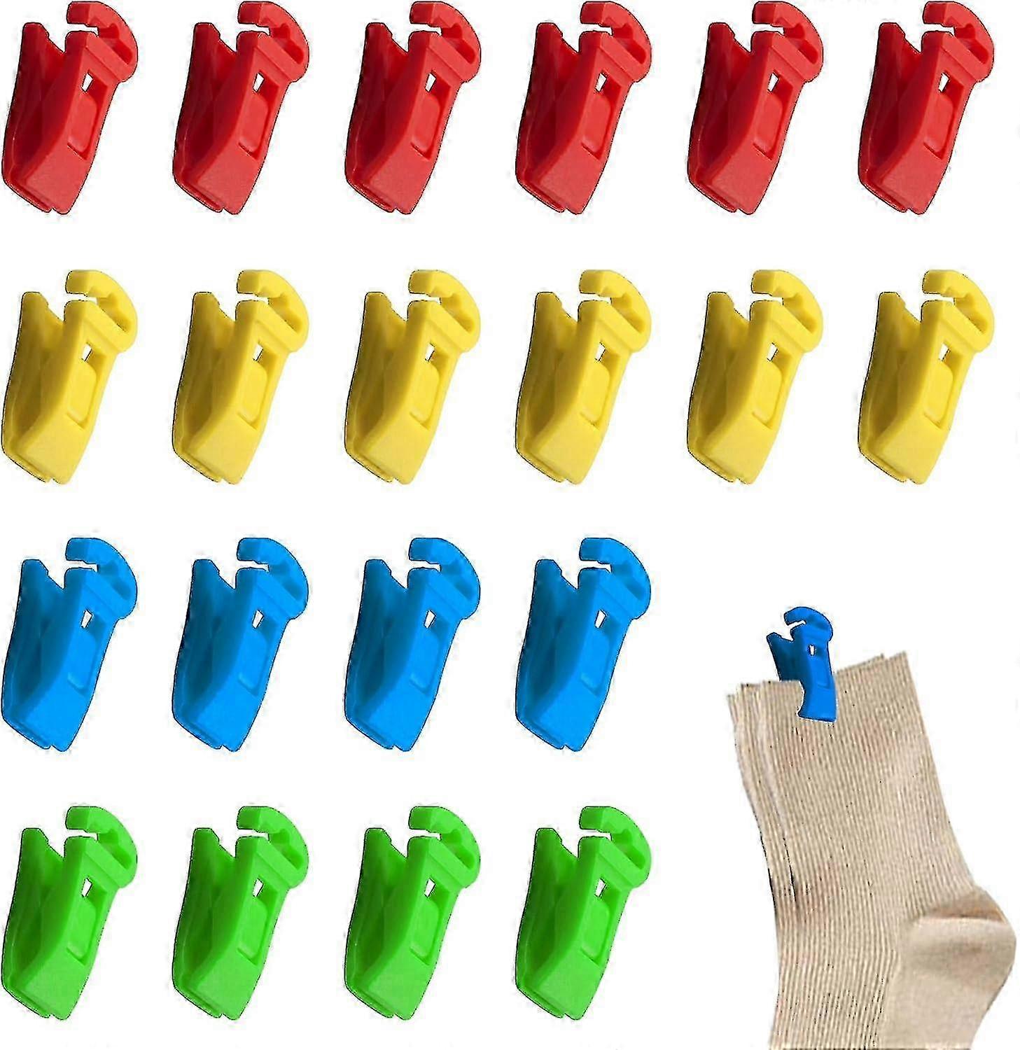 Compact Sock Pegs with Hooks - 36 for Washing and Storage