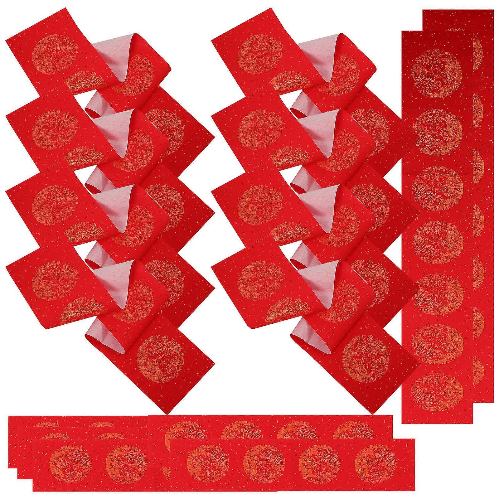 5 Sets  Spring Festival Writing Paper Red Paper Chinese Calligraphy Red Paper for Home