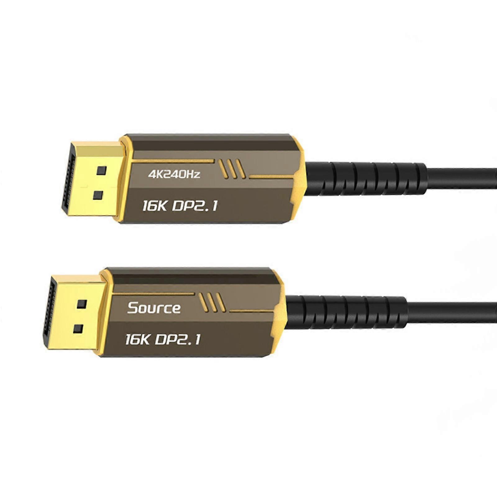 Advanced DisplayPort Fiber Opticals Cable Delivers 16K 8K Clarities 54Gbps Speed For Gaming Rigs Workstations Multicolor