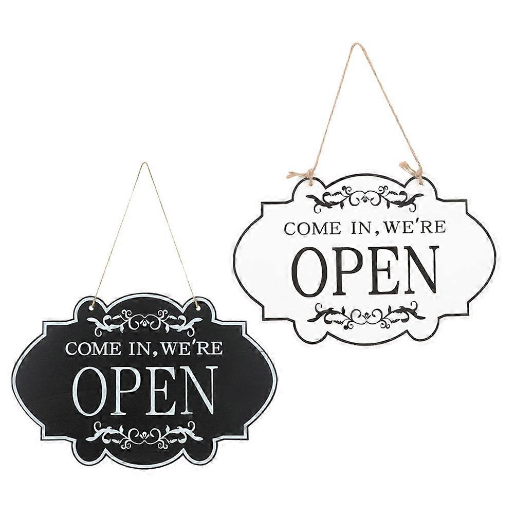 Rustic Design Open Closed Sign Commercial Use Dual-Sided Display Black Color 11.8×7.9×0.2in For Bars Stores 2Pcs
