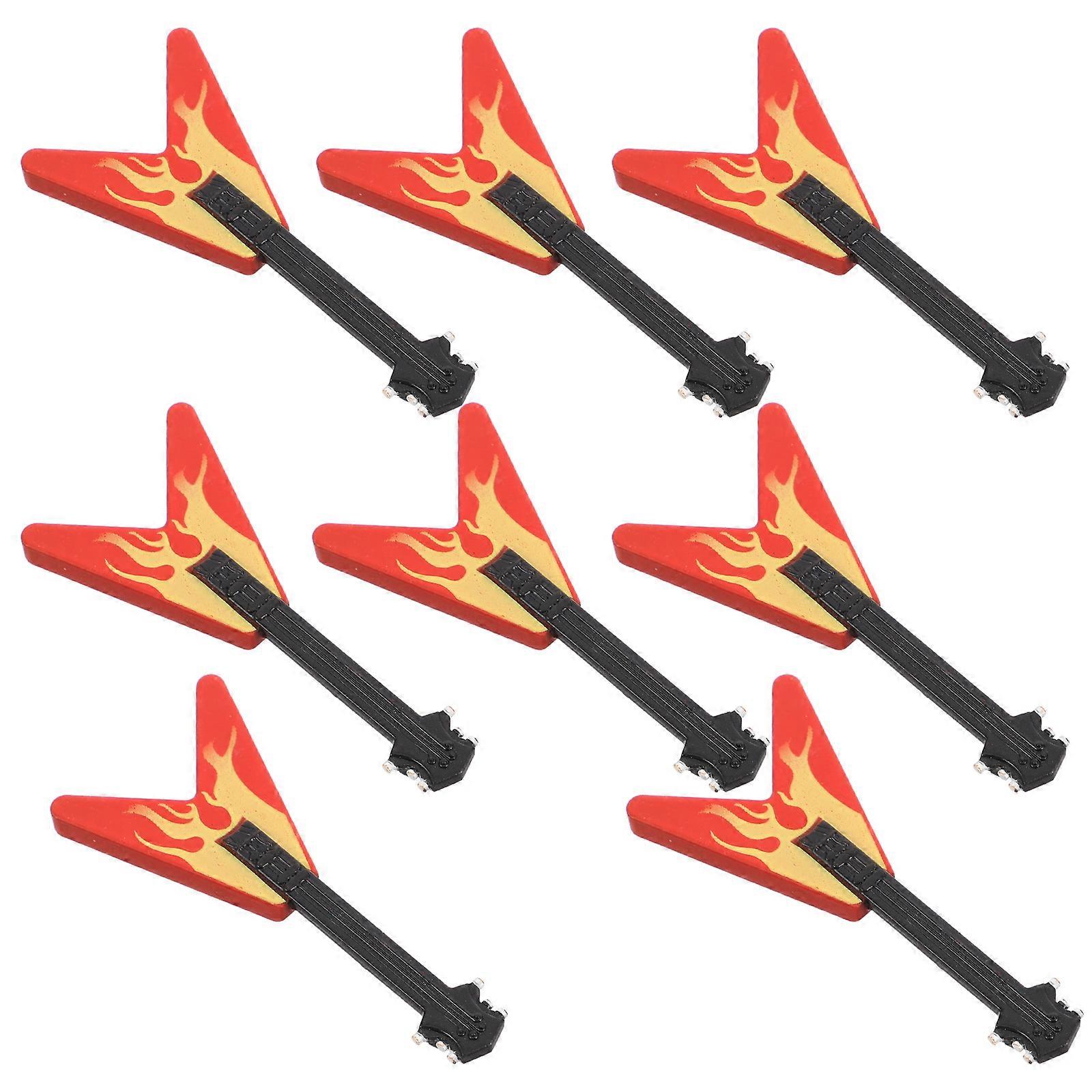 Miniature Guitar Model for Decor with Realistic Design 8Pcs Set