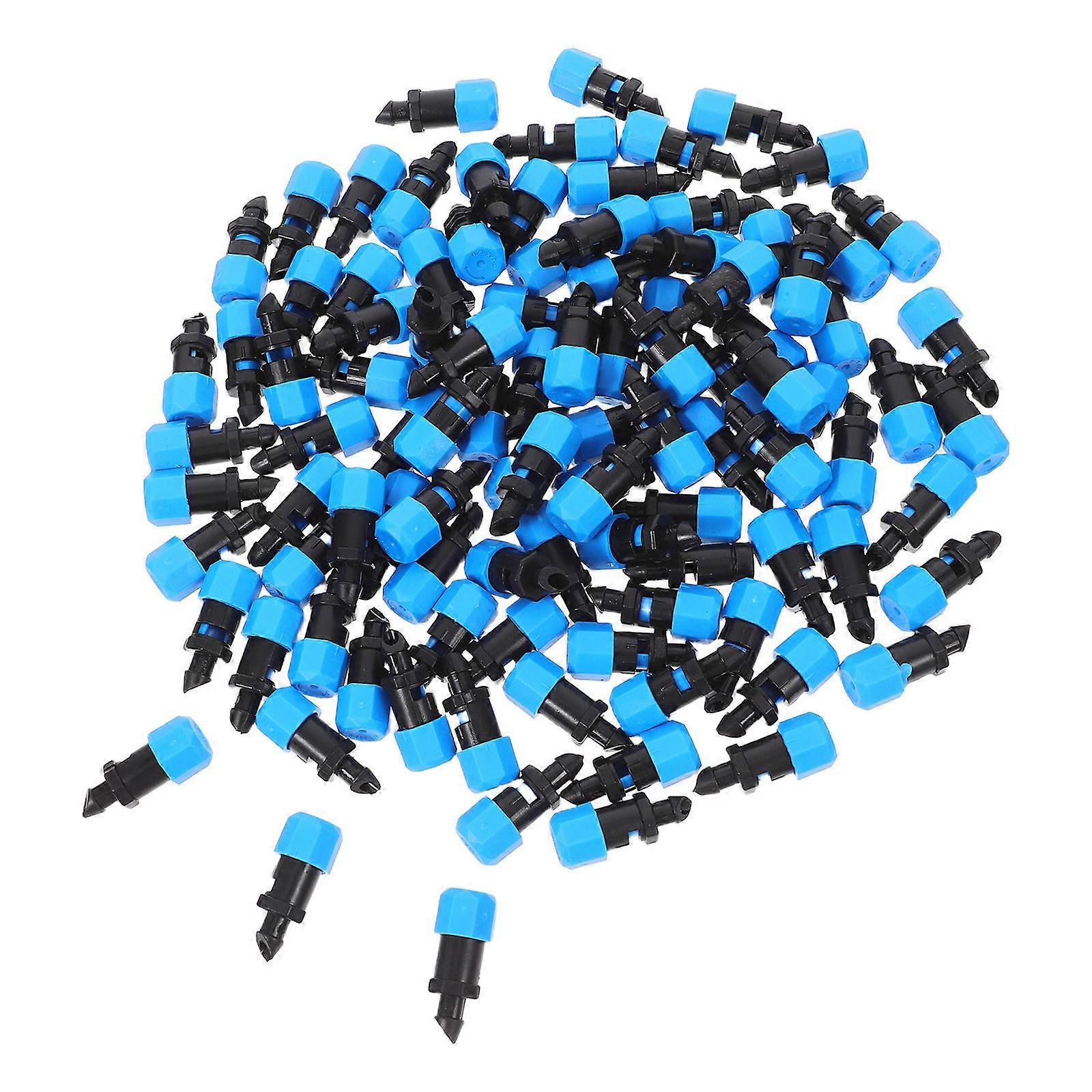 Drip Irrigation Garden Dripper Blue for Watering 100Pcs Adjustable Flow Control