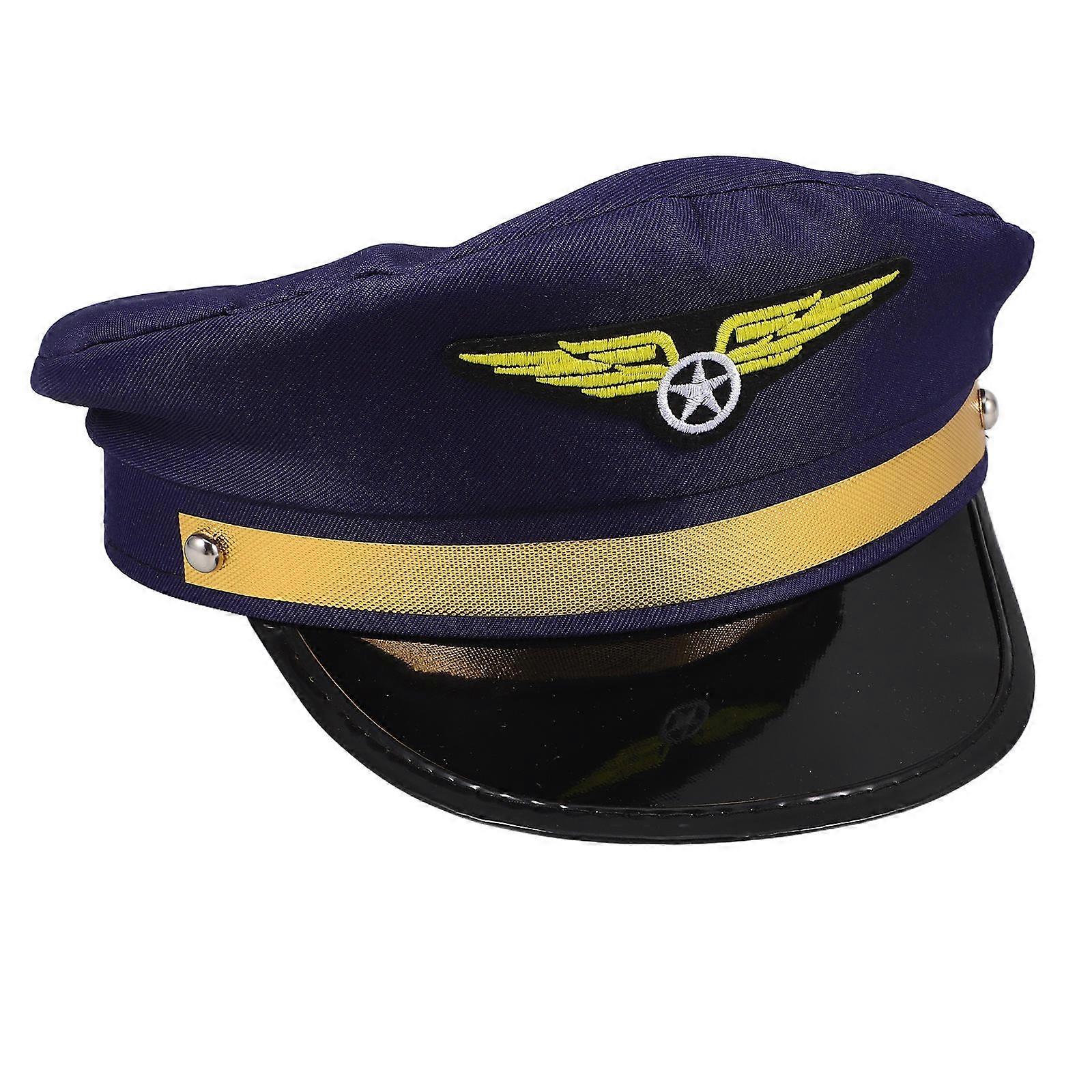 Adjustable Airline Pilot Hat For Masquerade Party Cloth Accessory 1Set