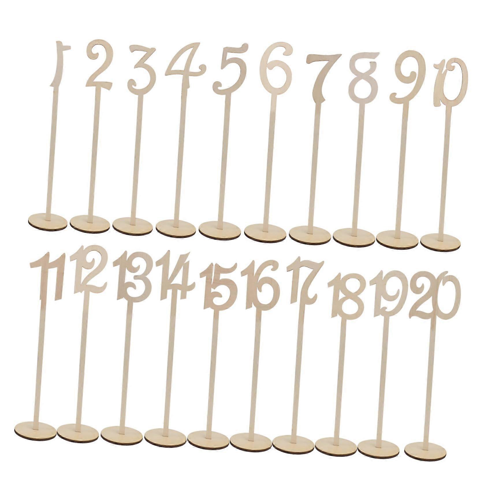 Wedding Table Numbers Set with Natural Beige Sticks for Reception, Banquet, Birthday, Anniversary Decor
