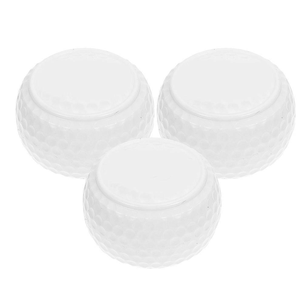 Flat Golf Ball for Putting Training 3Pcs White Soft Rubber Practice Balls