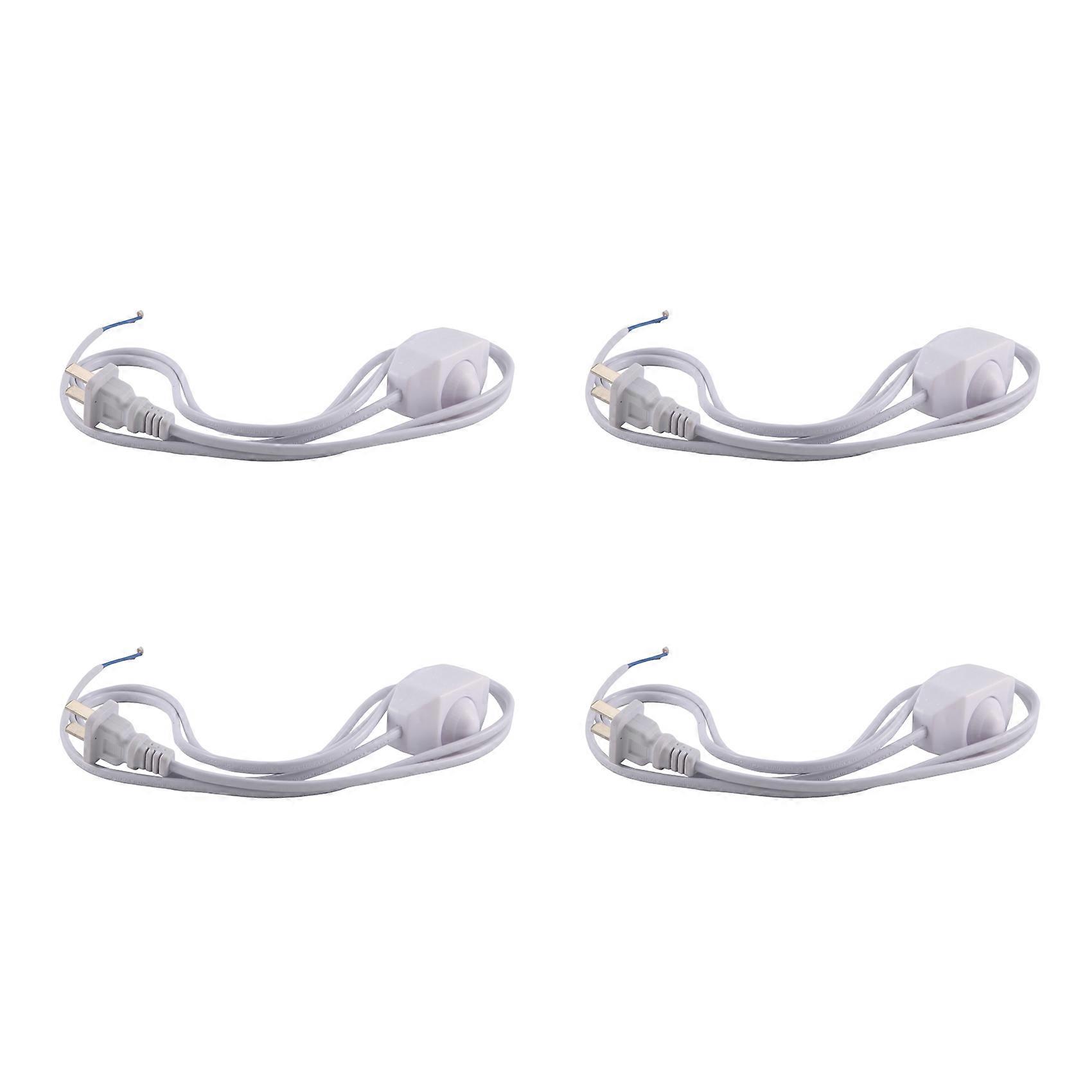 4X White Lamp Power Cord W Dimmer Switch AC 250V/110V US Plug