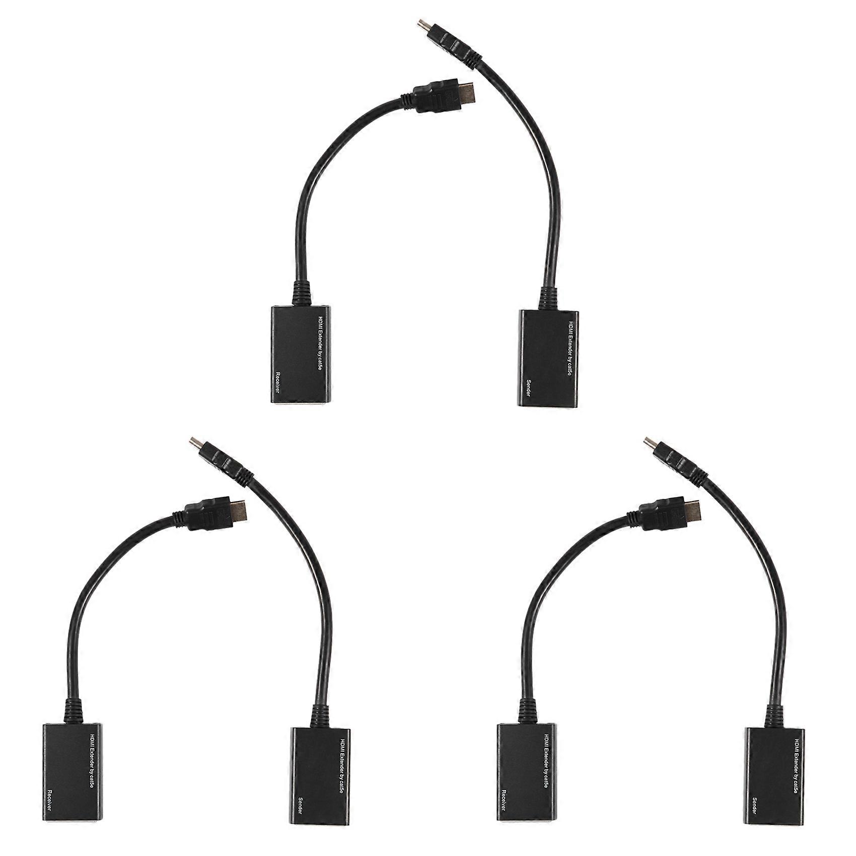 6X HDMI Over RJ45 CAT5E CAT6 UTP LAN Ethernet Extender Repeater 1080P 3D to 100Ft