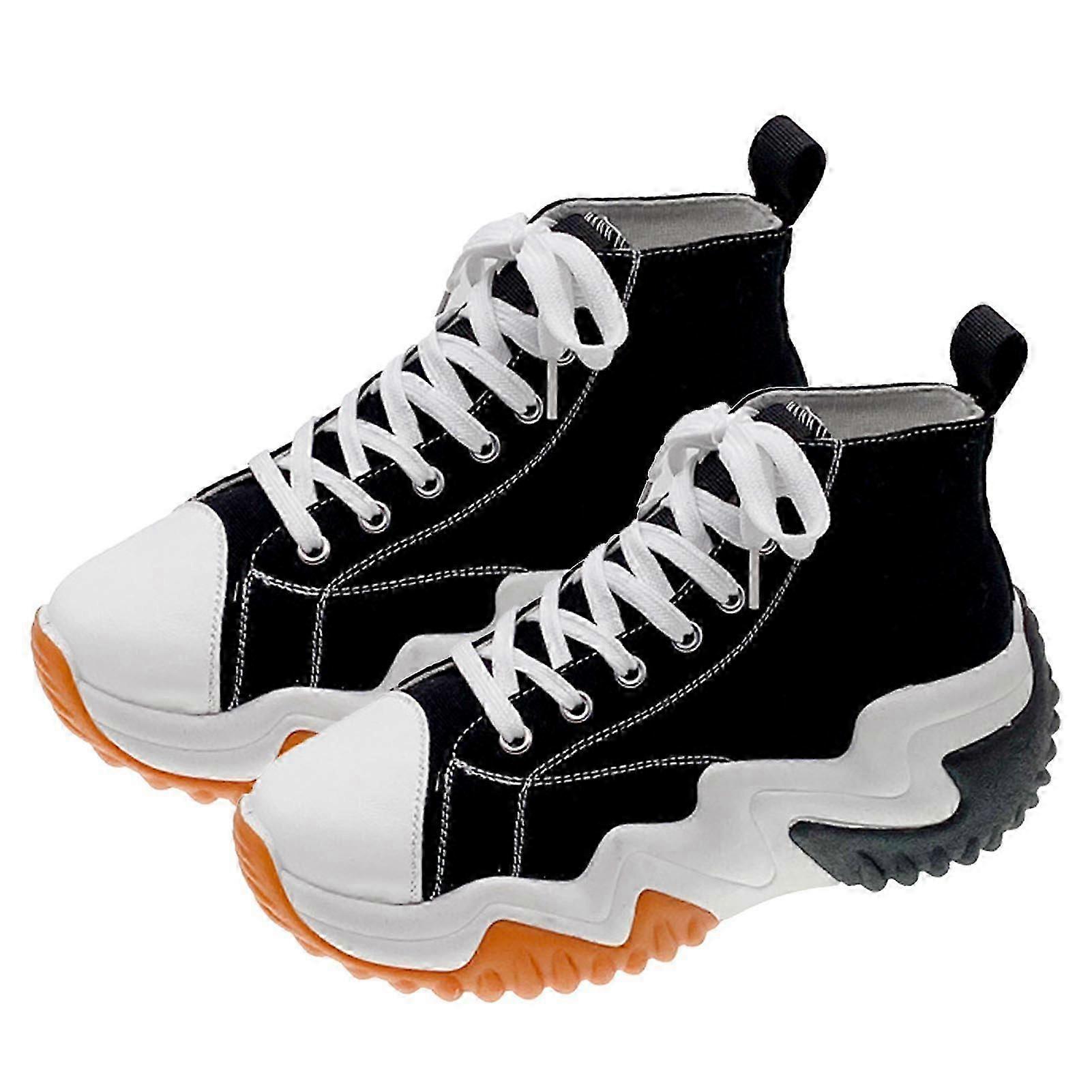 Womens Breathable High-Top Canvas Platform Sneakers