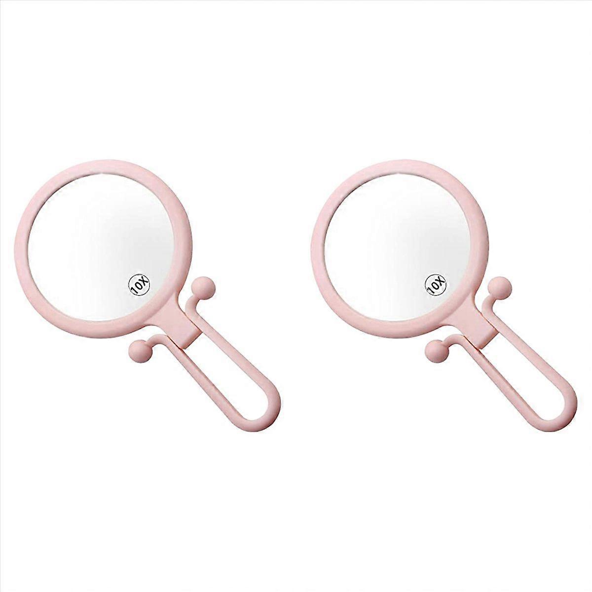 10x Handheld Magnifier, Double Sided Folding Makeup Mirror, Portable
