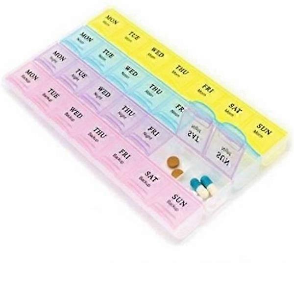 Practical Dosette/Medicine Box (28 Compartments) Multicolored