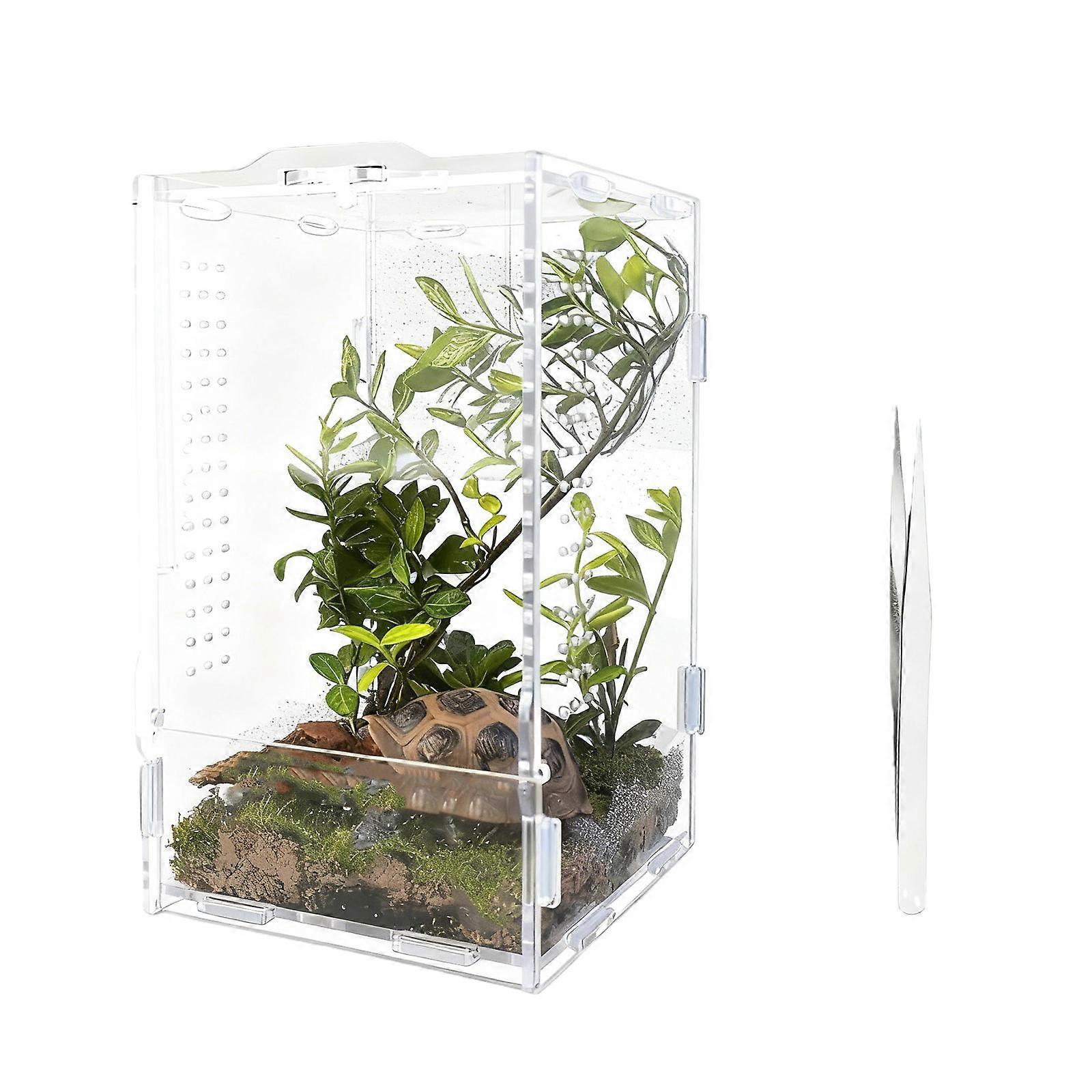 Small Reptiles Breeding Box Transparents Acrylic Cage Habitat Breeding Box Small Glass Container Container Jumping Spiders Multicolor