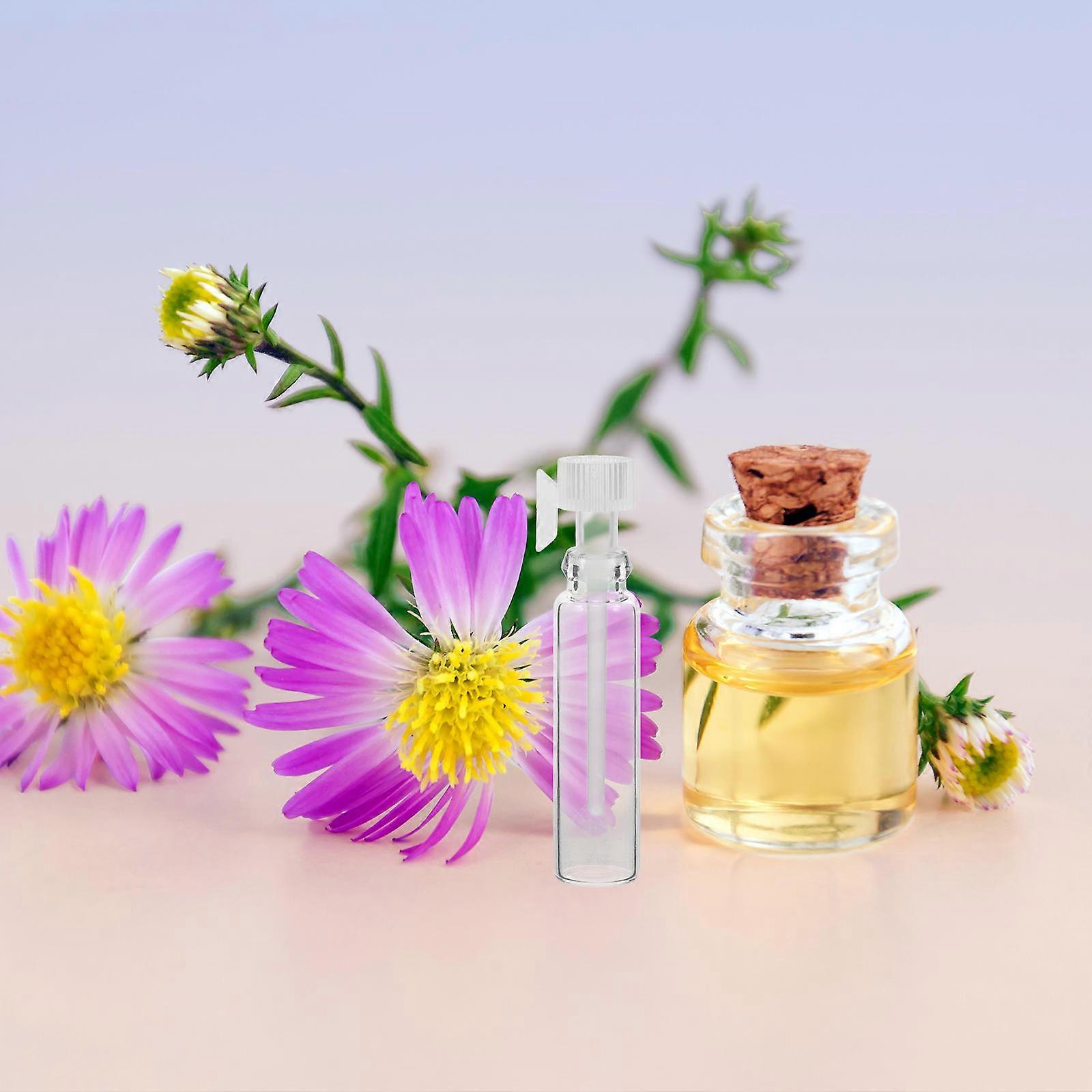 100 قطعة زجاجات قطارة زجاجات عطر زجاجات فارغة قابلة لإعادة التعبئة حاويات زجاجية للعطور (1 مل قطارة شفافة)