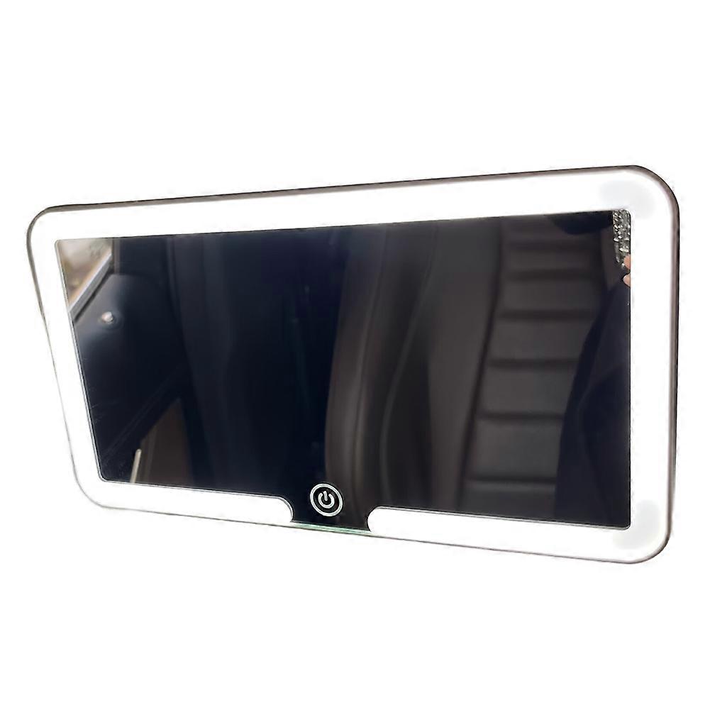 Car Sun Visor LED Makeup Mirror, Rechargeable Led Mirror with Dimmable Touch Screen, Makeup Mirror with 3 Light Modes,