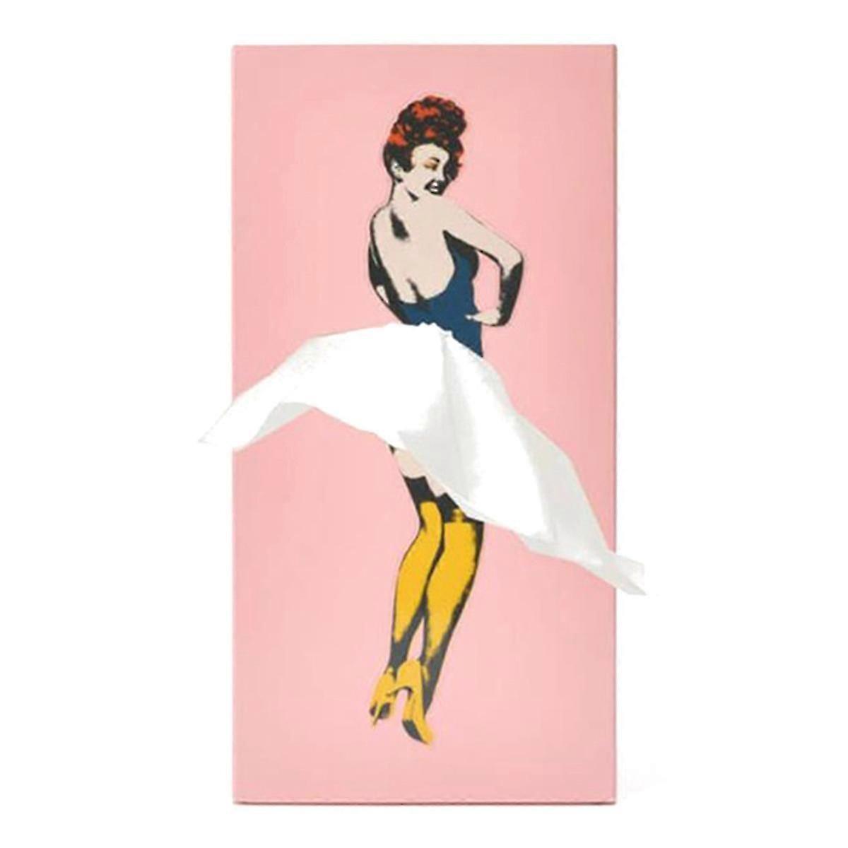Creatives Lady Flying Skirt Tissue Box Pink