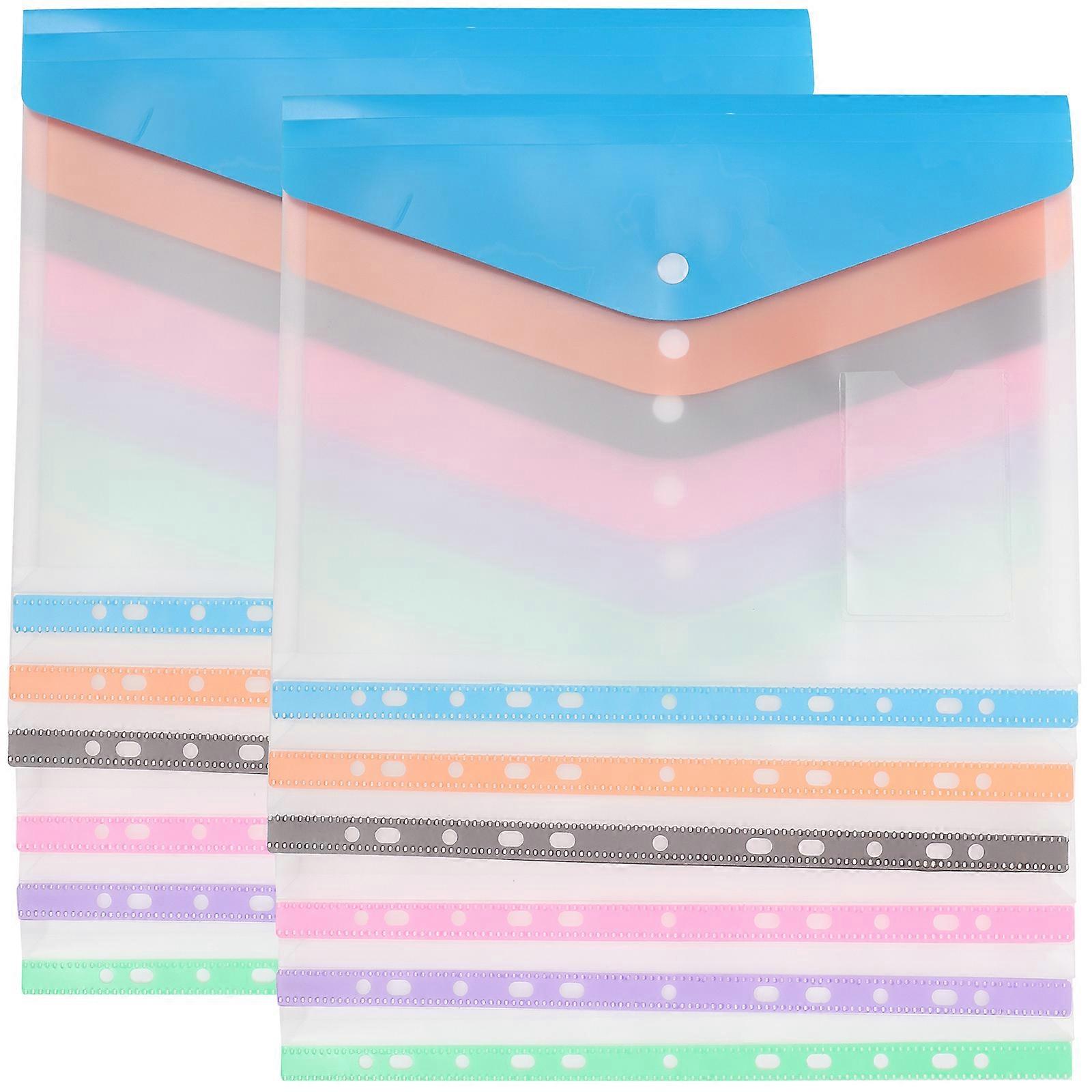 File Folder Bags Plastic Document Organizer Pockets for 12Pcs Use