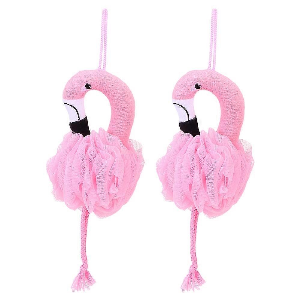 Flamingo Shower Scrubber for Body 2Pcs Bath Exfoliating Balls