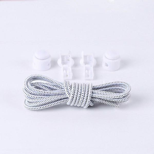 Smart Shoelaces with Drawstring - 1 meter White with Black Stripes