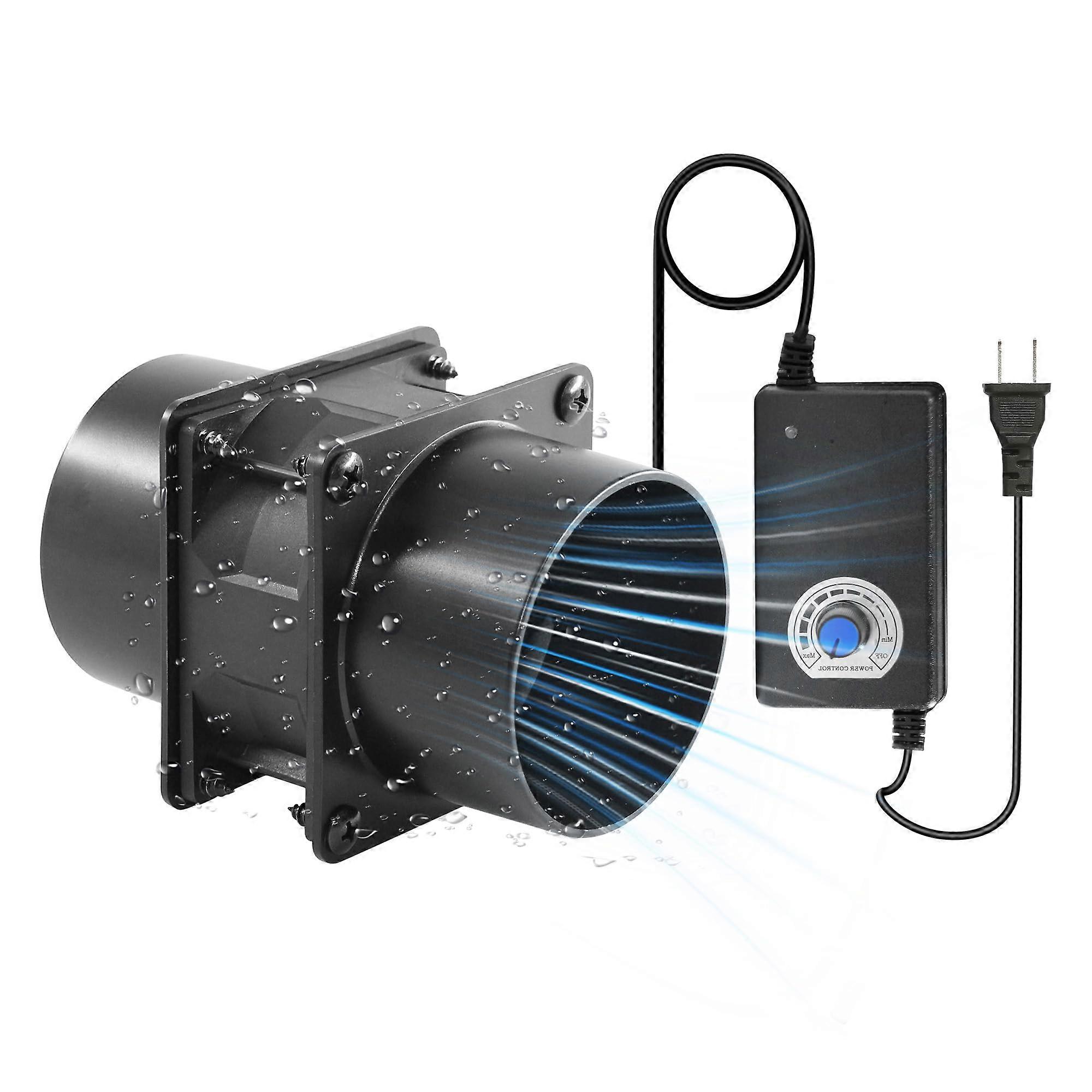 3 Inch Exhaust Ventilation Fan with Dual Duct Flanges, 5000RPM Motor and Speed Control for 3D Printer Enclosure