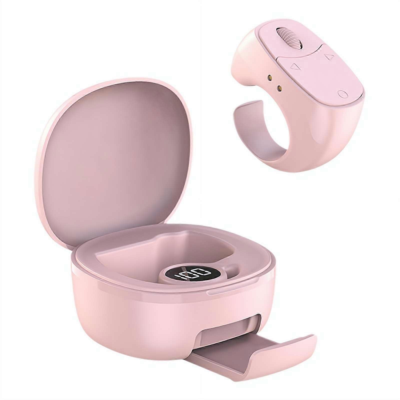 Fingertip Wireless Bluetooth Remote Control for Selfie and Video, SlideShutter Clicker, Bluetooth 5.3, 180mAh Pink