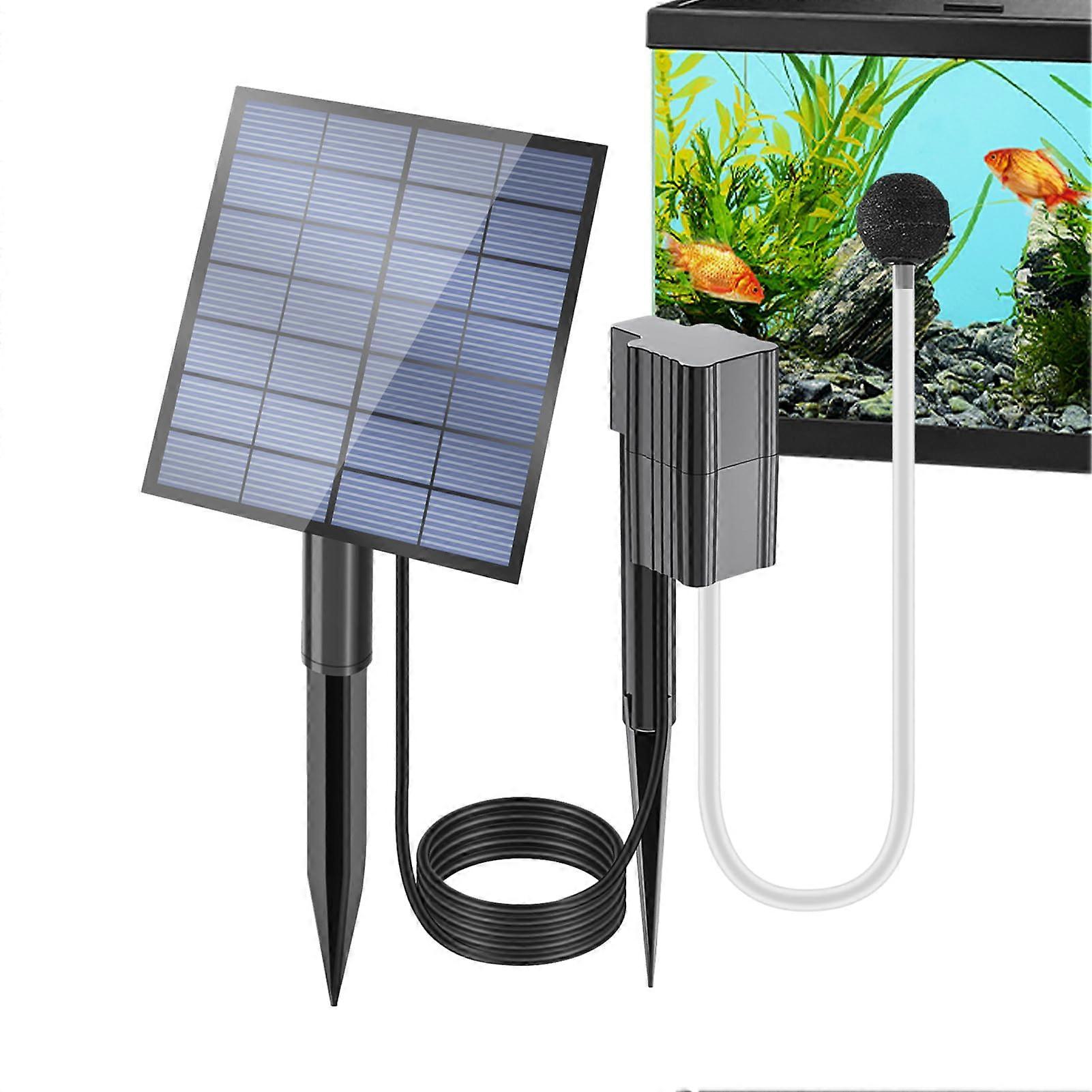 Aquarium Air Pump Solar Powered Oxygen Pump With Bubble Kit Energy Saving Mini Compact Portable For Fish Tanks Ponds
