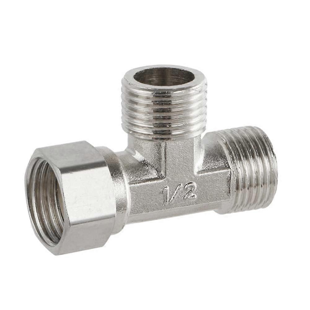 Shower Diverter Valve Stainless Steel G1/2 Three Way Adapter with Movable Hex Cap LeakProof Seal