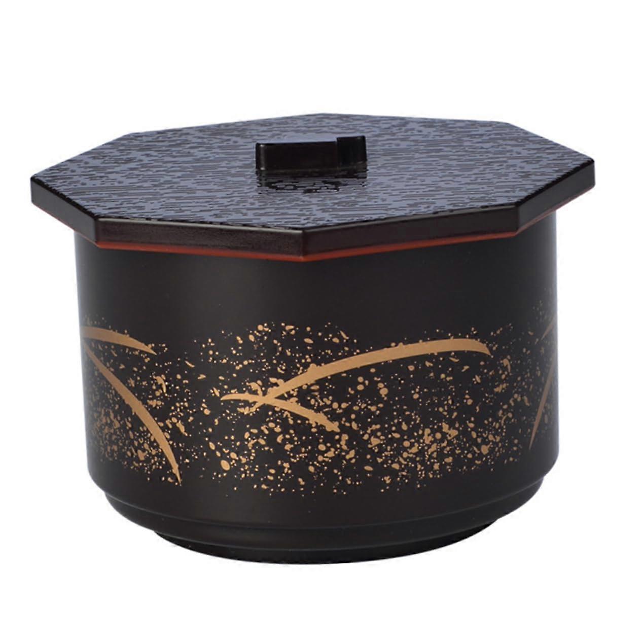 Japanese Soup Bowl with Lid, Heat and Drop Resistant Octagonal Ramen Bowl for Noodle Dishes