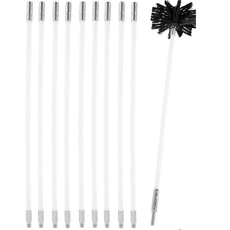 Chimney Kit Sweeping Drain Set Pipeline Flue Cleaning Tool For Duct Vent Includes Flexible