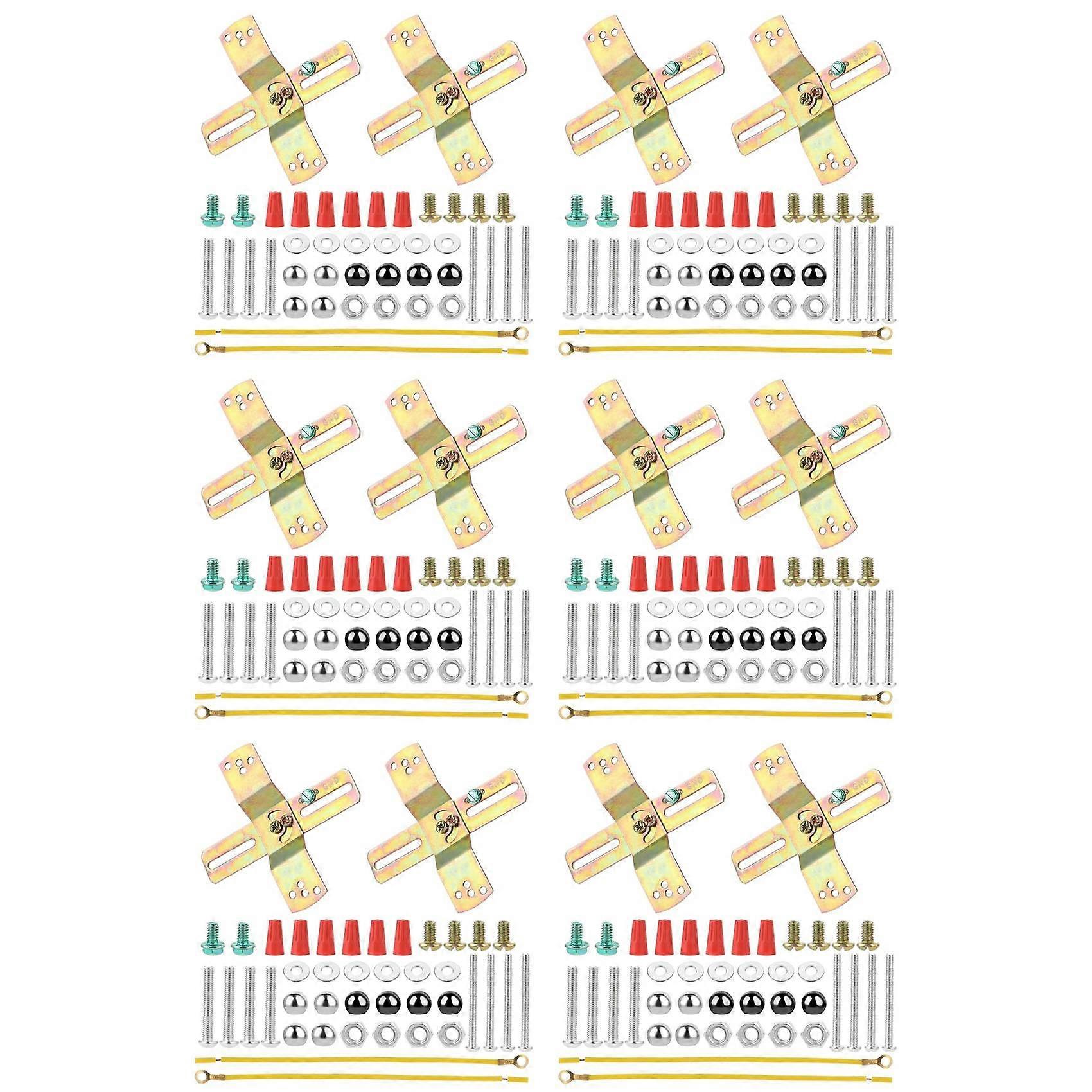 12 Sets Light Fixture Mounting Bracket,4 Inch Cross-Shaped Mount Bracket Light Crossbar Bracket with Screws