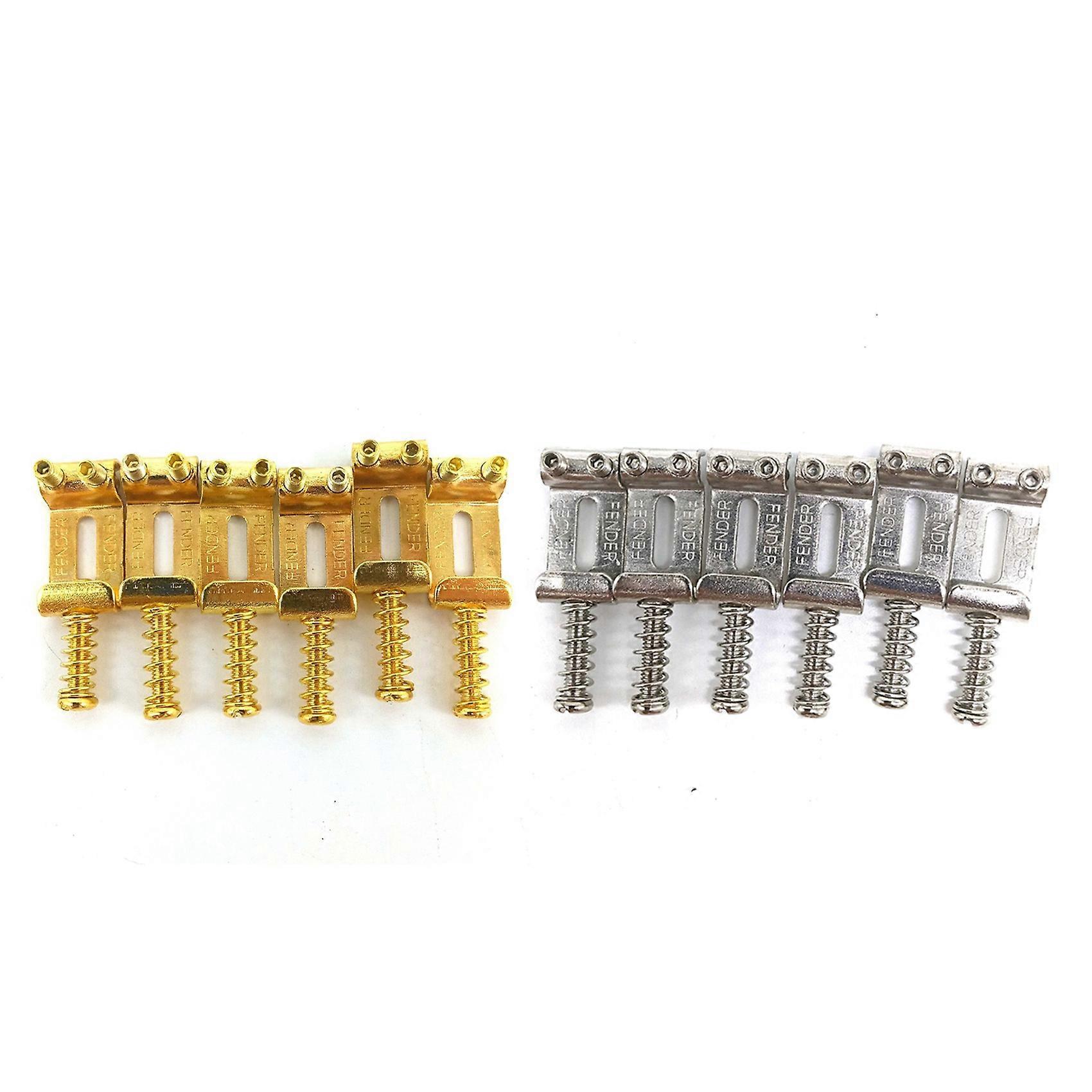 12 Roller Bridge Pull String Code Electric Guitar Saddle for STRATOCASTER Telecaster - 6Pcs Silver & 6Pcs Gold
