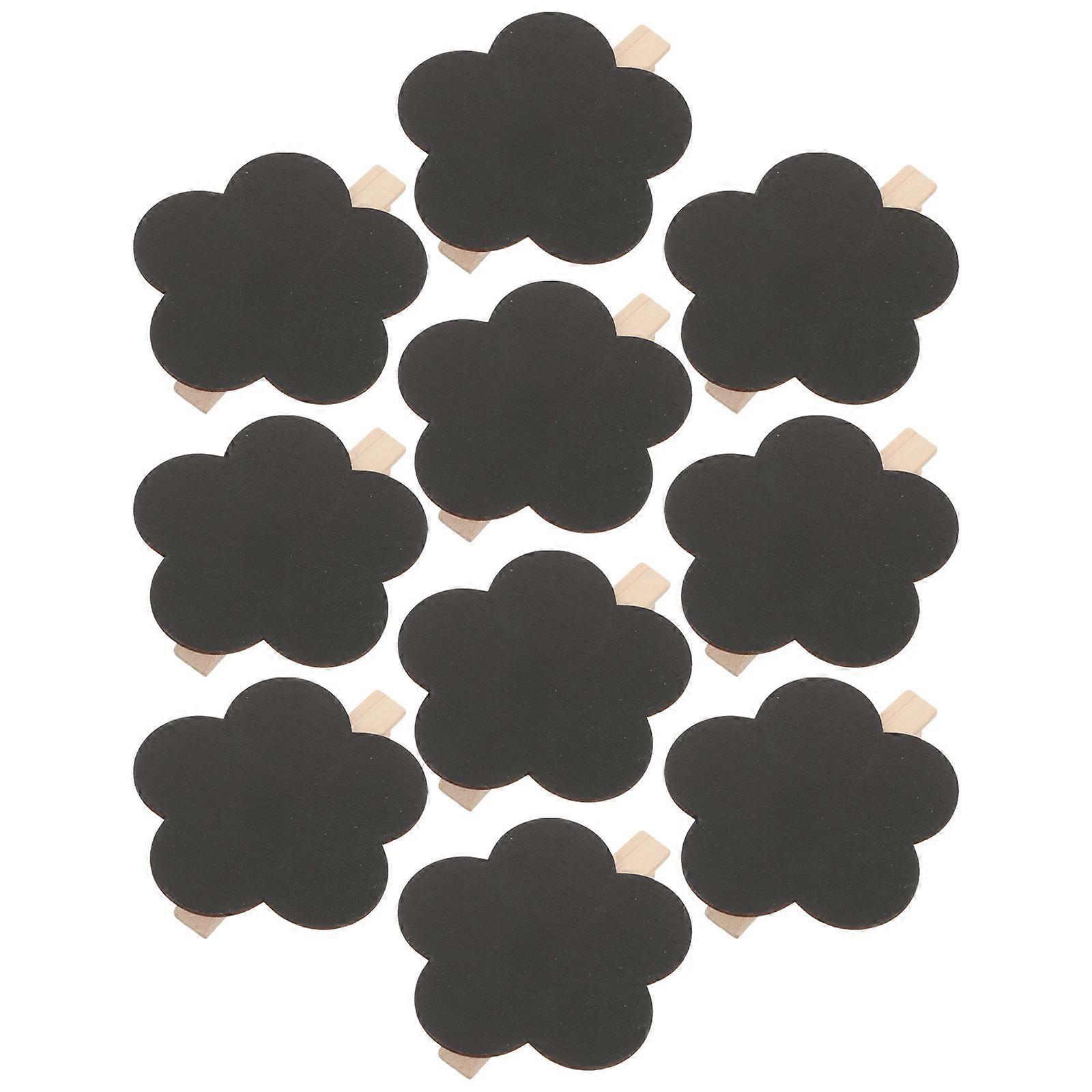 Black Mini Chalkboard Clips with Message Function for 40Pcs Wood Clips