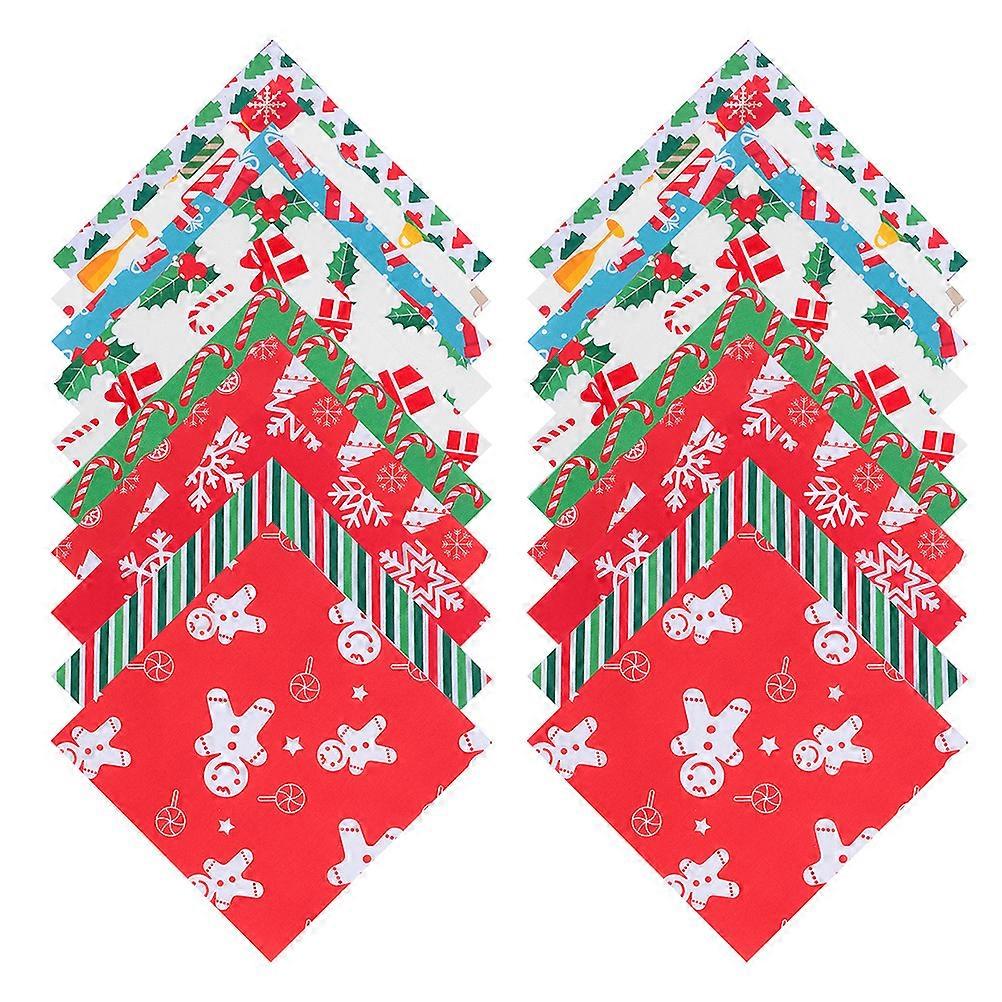DIY Patchwork Fabric Christmas Cotton for Craft Use 20Pcs Assorted Colors