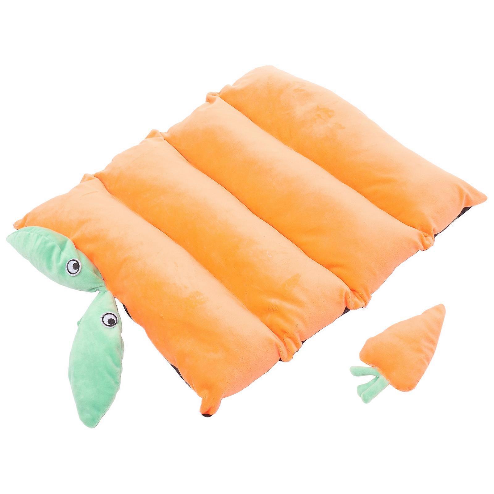 Orange Cat Mat Bed for Warmth 2Pcs Pumpkin Thermal Pet Mat
