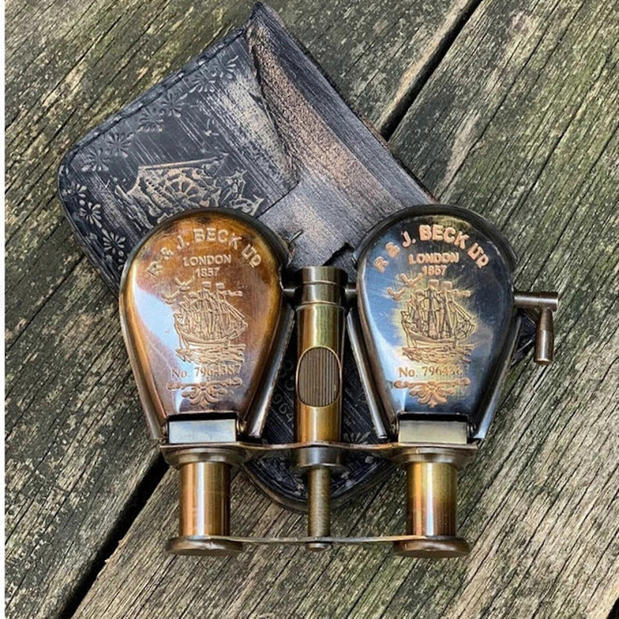 Brass binocular folding monocular R & J beck binocular