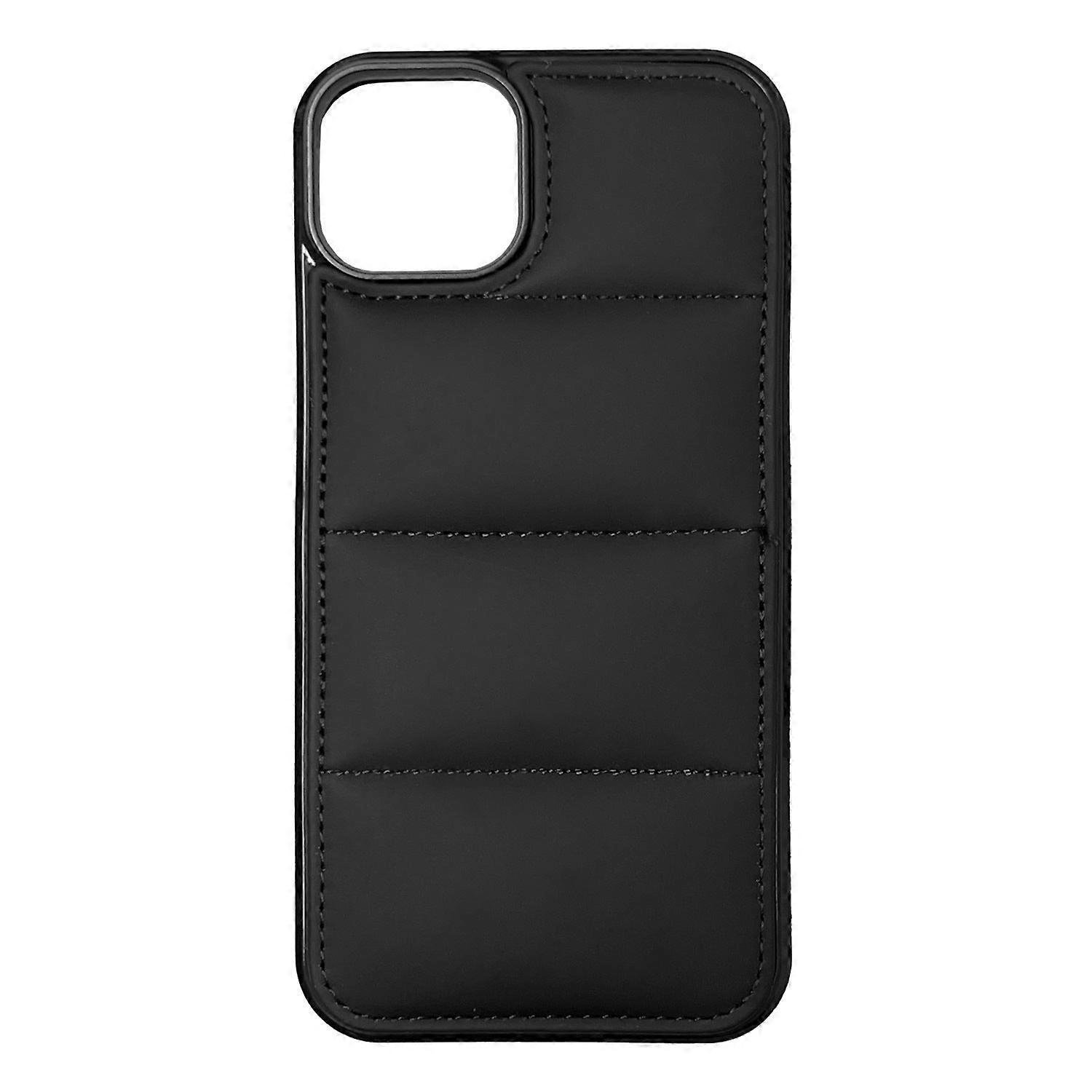 Case For Iphone 13 Pro Black Padded Down Jacket Leather No10703
