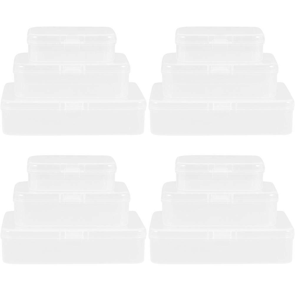 Small Organizer Box Plastic Storage Box for Storage 60Pcs Transparent