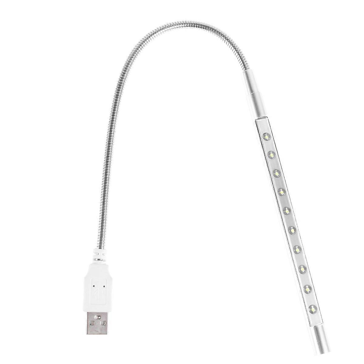 Keyboard Led Light Usb Powered Flexible Adjustment For Dormitory Study Silver 1Pcs