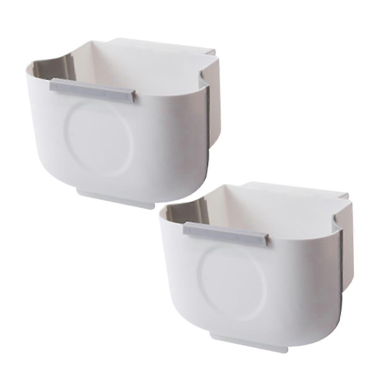 2Pcs Foldable Hanging Kitchen Trash Can for Cabinet Door Space Saving Garbage Bin for Home Dorm Camping