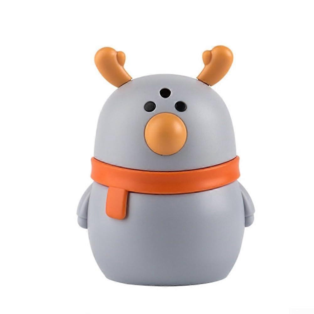 Automatic Toothpick Dispenser with Festive Reindeer Design, Large Capacity, Easy Clean Gray Holder