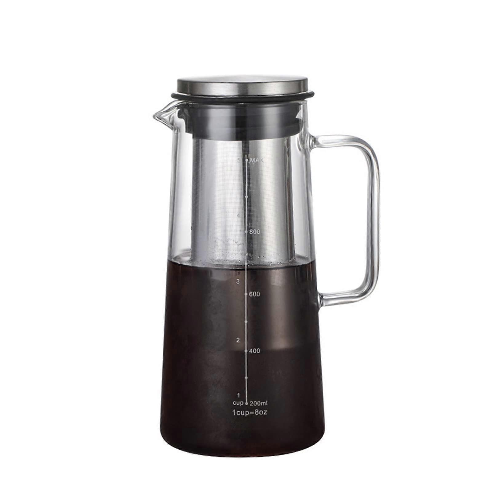 Glass Cold Brew Coffee Maker 1400ml HeatResistant  Borosilicate with Filter Cup