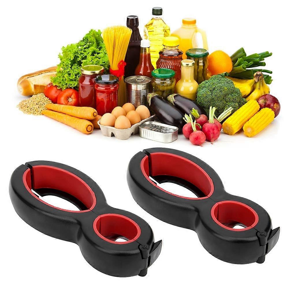 Manual Can Opener 2Pcs 6 in 1 Multi Function Bottle Opener Ergonomic Handheld Kitchen Tool for Travel