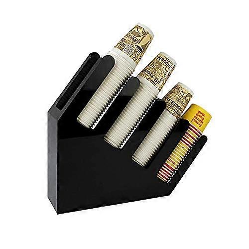 Bamboo Coffee Cup Organizer with 4Compartment Storage, Acrylic Design for Cups Lids and Condiments