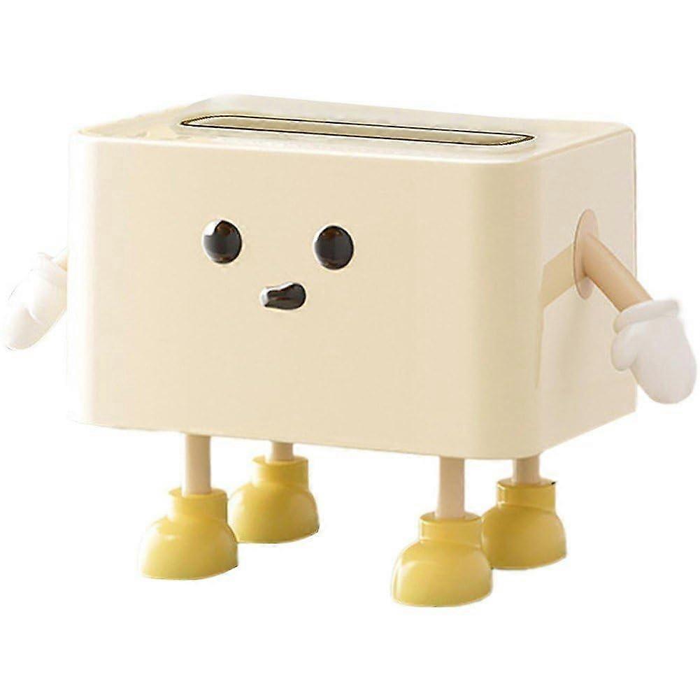 Tissue Box Cover with Spring Fit Design, Durable PP Rectangular Holder for Bathroom and Bedroom